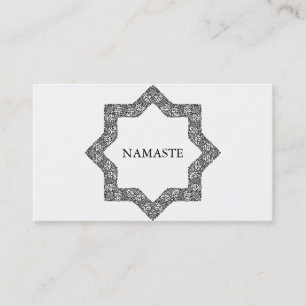 Elegant Black & white Mandala Art Logo Yoga Business Card