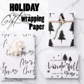 Elegant Golden Black White Luxury Christmas Gift Wrapping Paper