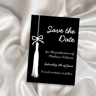 Elegant Black & White Minimalist 2026 Graduation Save The Date