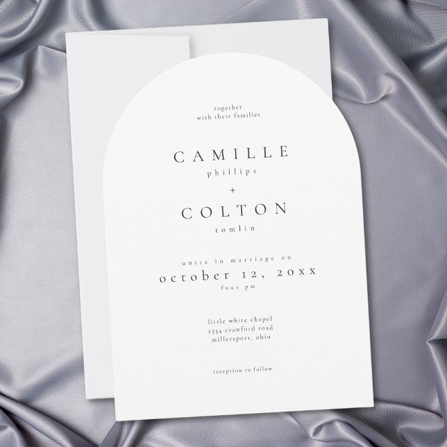 Elegant Black White Minimalist Arch Wedding Invitation (Elegant Black White Minimalist Arch Wedding Invitation)