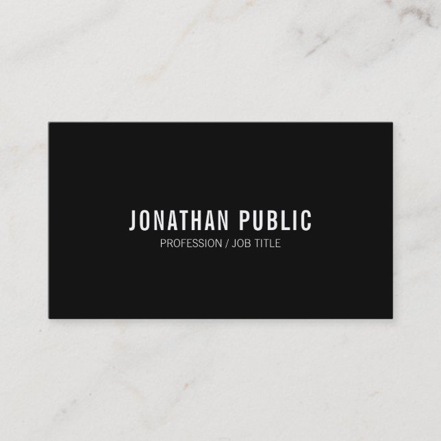Elegant Black White Minimalist Design Professional Business Card (Front)