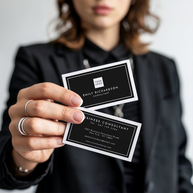 Elegant black white minimalist professional logo business card (Elegant black white minimalist professional logo)