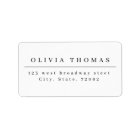 Elegant black white minimalist return address
