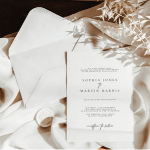 Elegant Black & White Minimalist Wedding Invitation
