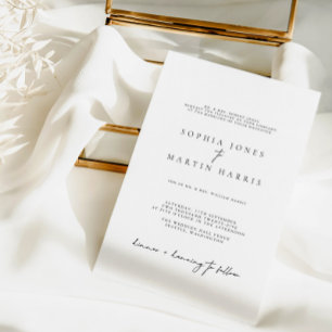 Elegant Black & White Minimalist Wedding Invitation