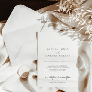 Elegant Black & White Minimalist Wedding Invitation