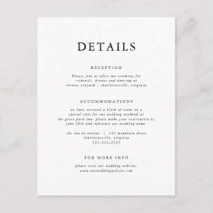 Elegant Black & White Modern Classic Enclosure Card