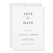 Elegant Black & White Modern Classic Save the Date