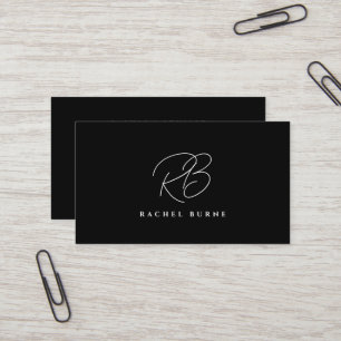 Elegant Black & White Modern Script Business Card
