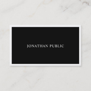 Elegant Black White Modern Simple Fashionable Business Card
