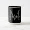 Elegant Black White Monogram Script Stylish Black