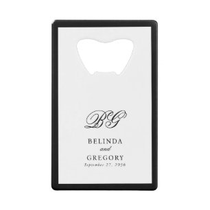 Elegant Black White Monogram Wedding Favor