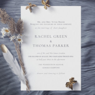 Elegant Black & White Monogram Wedding Invitation