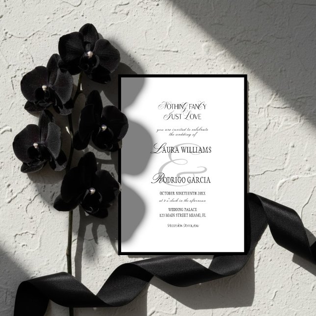 Elegant Black & White Old Money Wedding Invitation (Creator Uploaded)