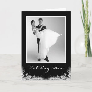 Elegant Black White Photo Template Christmas