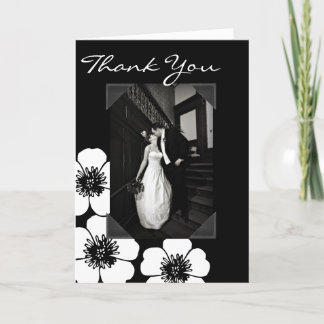 Elegant Black & White Photo Thank You Card