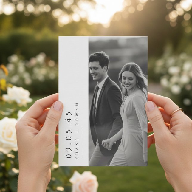 Elegant Black & White Photo  Wedding Invitation  (Creator Uploaded)