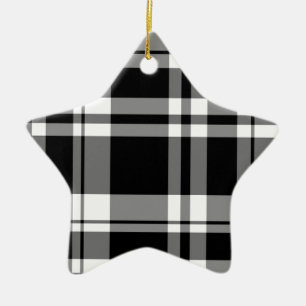 elegant black white plaid pattern ceramic tree decoration