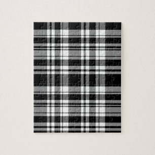 elegant black white plaid pattern jigsaw puzzle