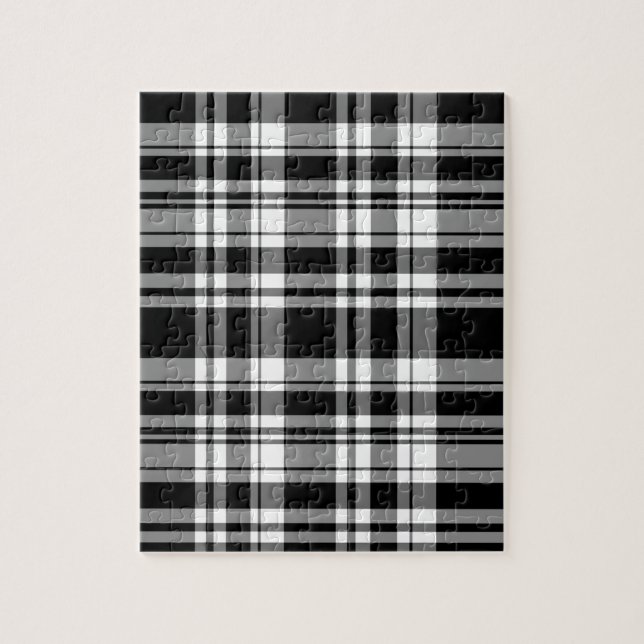 elegant black white plaid pattern jigsaw puzzle (Vertical)