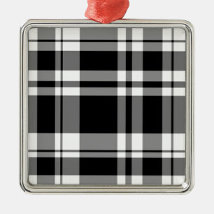 elegant black white plaid pattern metal tree decoration