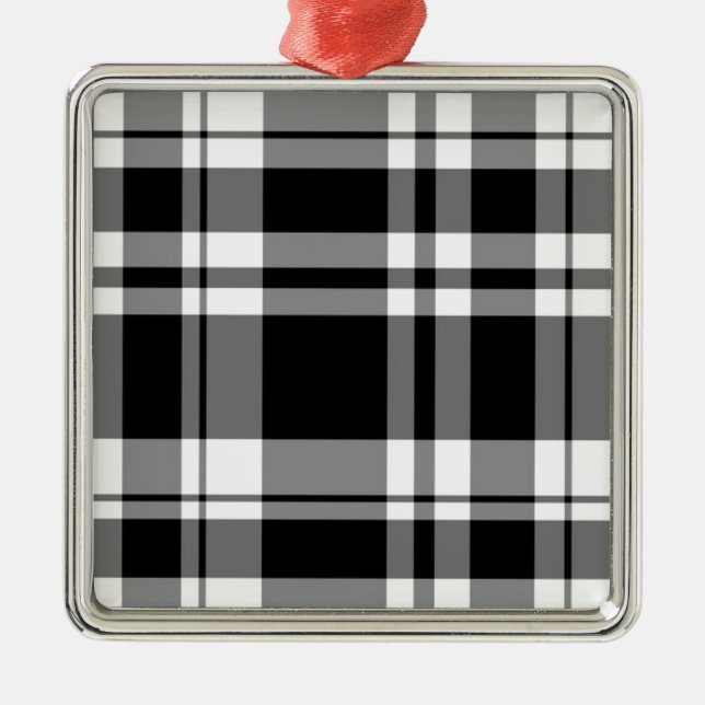 elegant black white plaid pattern metal tree decoration (Front)