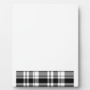 elegant black white plaid pattern plaque