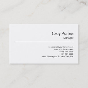 Elegant Black White Plain Simple Business Card
