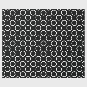 Elegant Black & White Polka Dot Pattern Wrapping Paper
