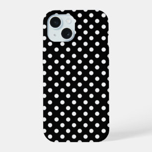 Elegant Black white polka dots iPhone 15 Case