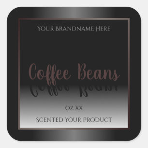 Elegant Black White Product Labels Burgundy Frame