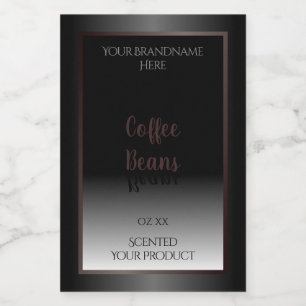 Elegant Black White Product Labels Burgundy Frame