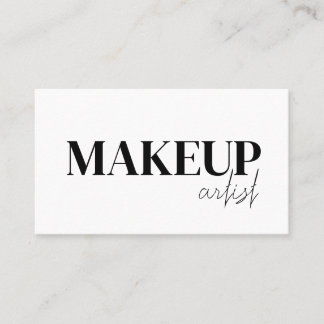 Elegant black &white QR Code makeup artist  Business Card