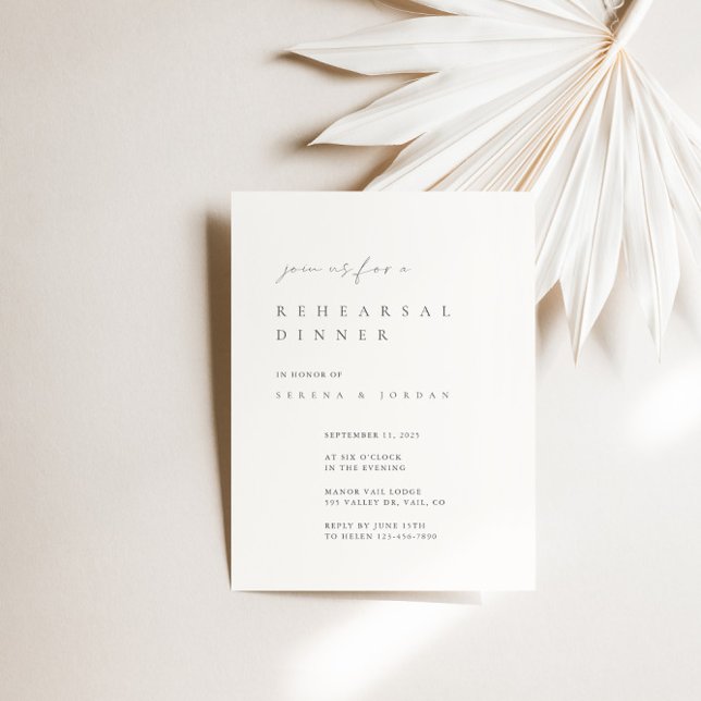 Elegant Black & White Rehearsal Dinner Invitation (Creator Uploaded)