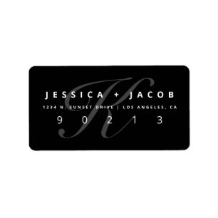 Elegant Black & White Return Address Label