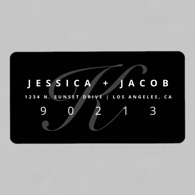 Elegant Black & White | Return Address Label (Creator Uploaded)