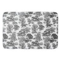 Elegant Black White Rustic Horses Toile