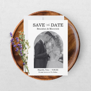 Elegant Black & White Save The Date Photo