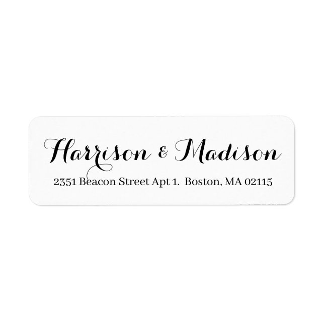 Elegant black white script calligraphy wedding (Front)