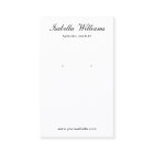 Elegant Black White Script Earring Display Card