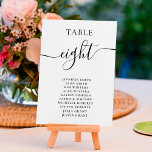 Elegant black white script names chart wedding table number<br><div class="desc">Elegant black white script names chart wedding,  add your photo at the back for a wedding keep sake.</div>