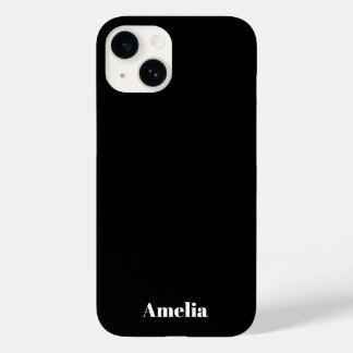 Elegant Black white script Personalised Name Case-Mate iPhone 14 Case