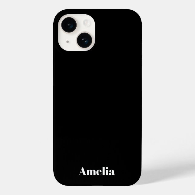 Elegant Black white script Personalised Name Case-Mate iPhone Case (Back)