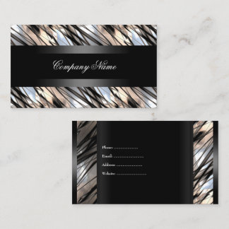 Elegant Black White Silver Indestructible Business Card