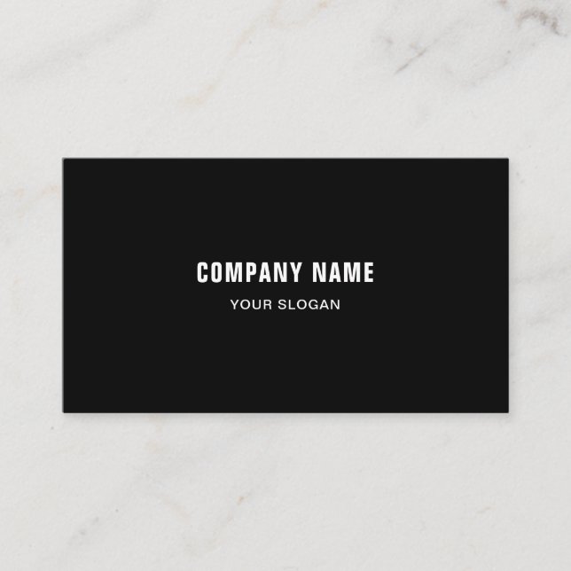 Elegant Black White Simple Company Professional Business Card (Front)