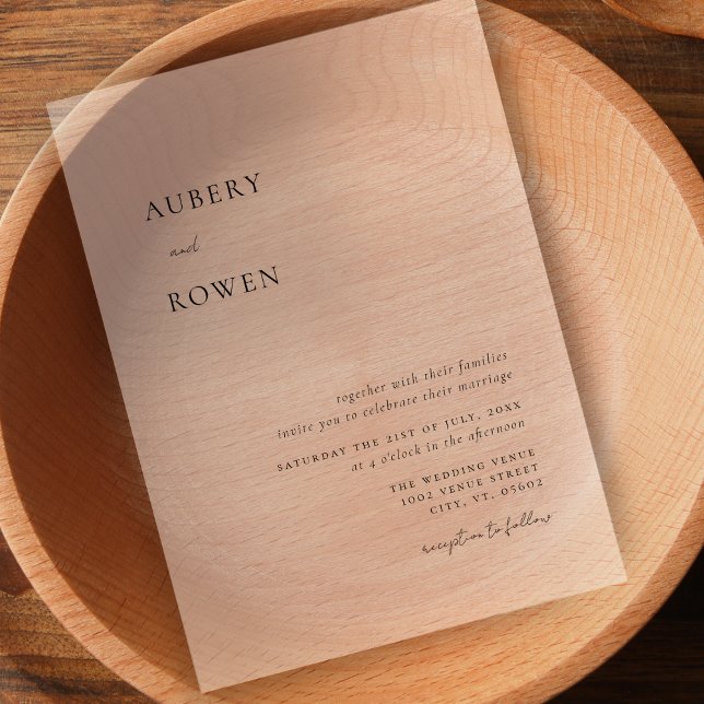 Elegant Black & White Simple Minimalist Wedding Acrylic Invitations (Creator Uploaded)