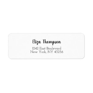 Elegant Black White Simple Return Address