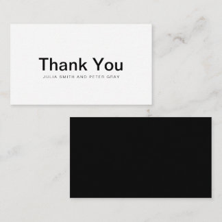 Elegant Black & White Simple Wedding Thankyou Card