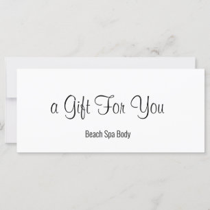 Elegant Black & White Spa Salon Gift Certificate