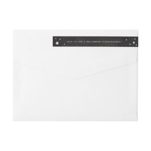 Elegant Black+White Stars Wraparound Address Label
